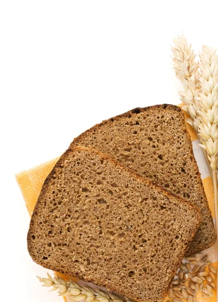 Roggenbrot und Ähren — Stockfoto