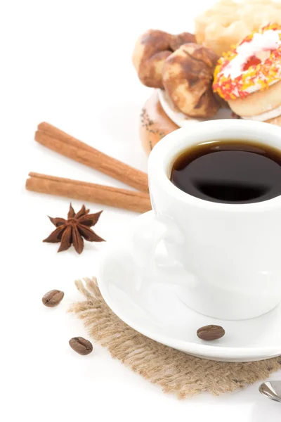 Cup of coffee with sweets — Stock Photo, Image