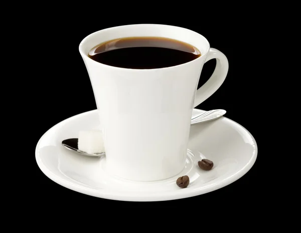 Tasse Kaffee auf schwarz — Stockfoto