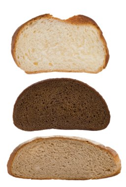 slices of bread isolated on white clipart