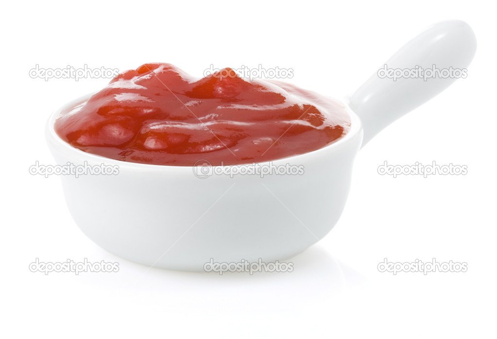 tomato sauce isolated on white