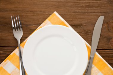 plaka, bıçak ve çatal Wood