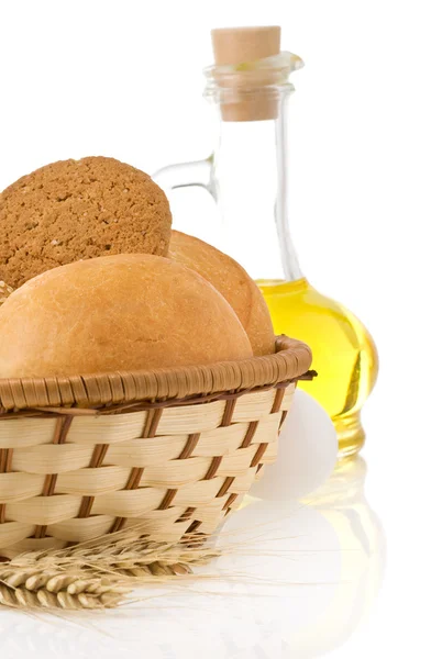 Fresh bread on white background — Stock Photo, Image