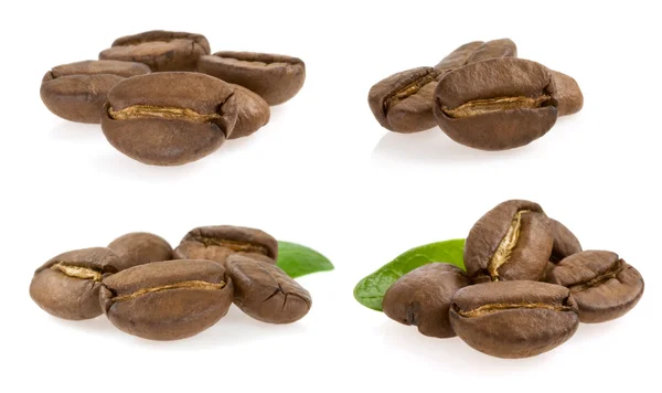 Coffee beans collage on white — Stock Photo, Image