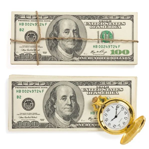 Dollars money banknotes white — Stock Photo, Image