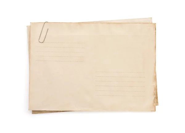 Envelope vintage velho no branco — Fotografia de Stock