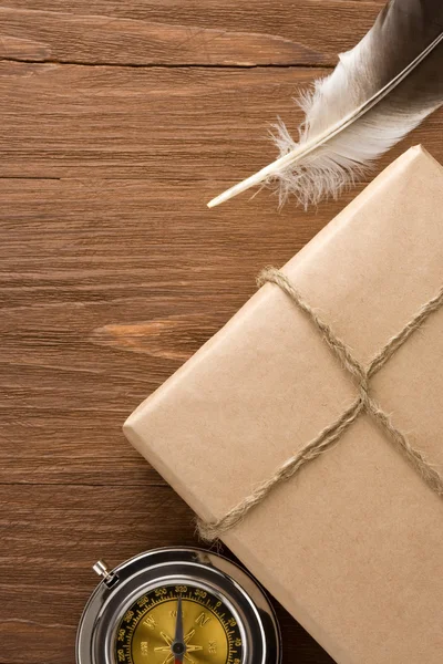 Parcel wrapped with brown paper — Stock Photo, Image