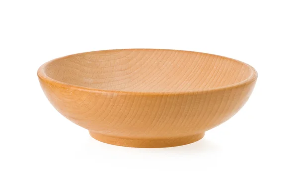 Wood bowl isolated on white — Stock Photo, Image