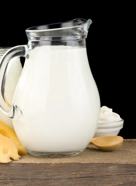 Milk products and cheese — Stock Photo, Image