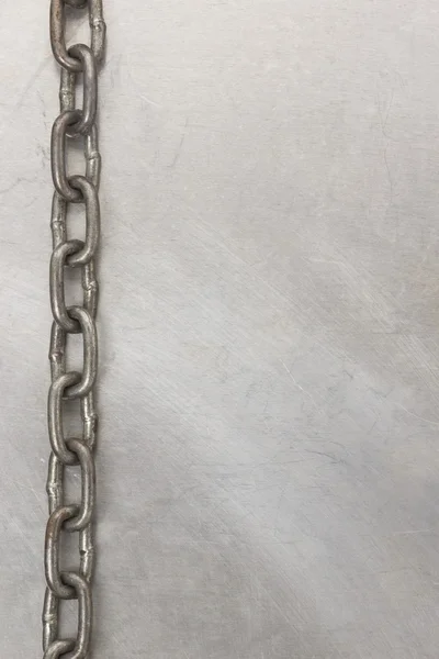 Telaio a catena su texture metallica — Foto Stock