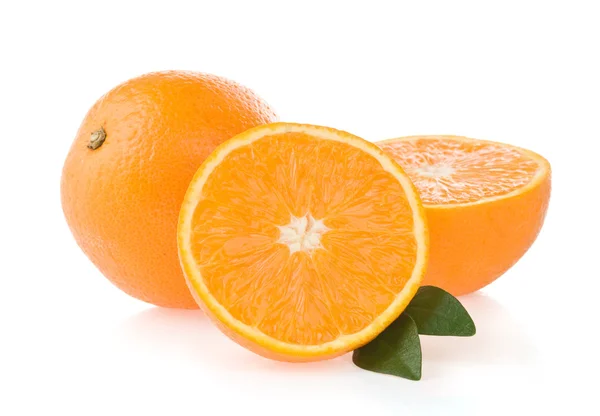 Orange fruit and leaf — Stock Photo, Image