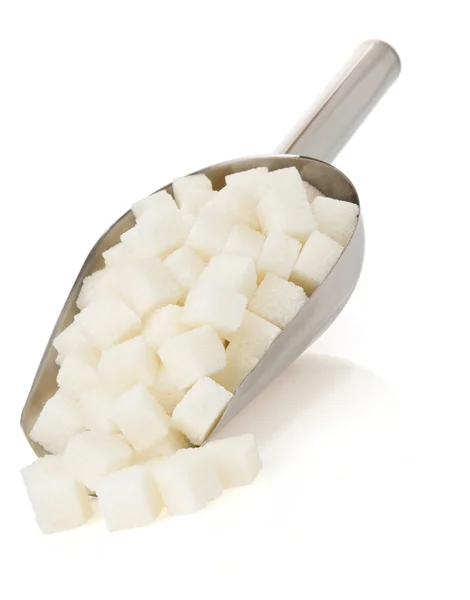 Sugar cubes on white — Stock Photo, Image