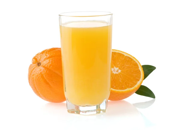 Sumo de laranja e fruta — Fotografia de Stock