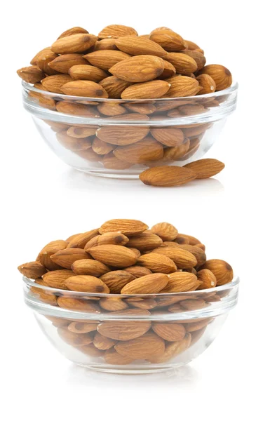 Nuts almond on white background — Stock Photo, Image