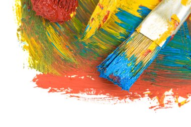 diner koksbeyaz üzerine fırça ve renk boyalar