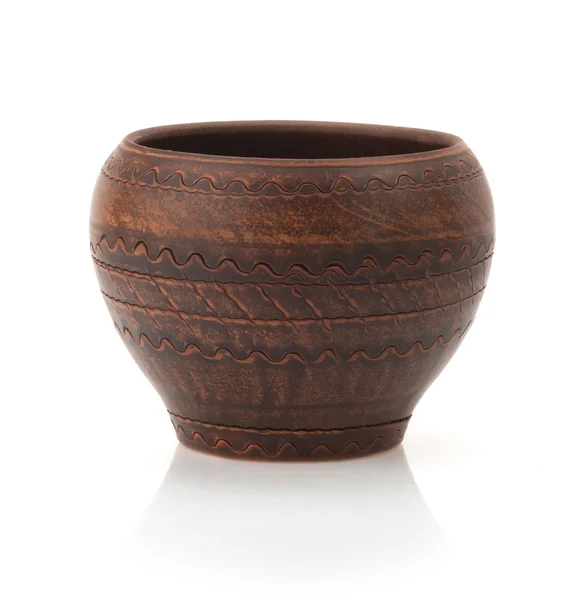 Ceramic pot on white — Stock Photo, Image