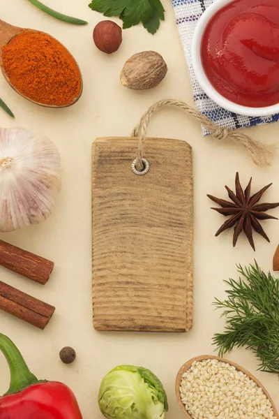 Spices background and food — Stock Photo, Image