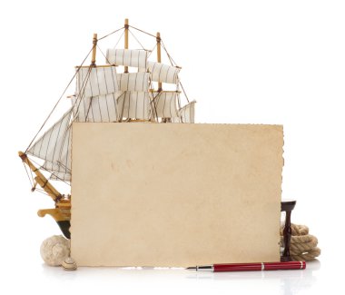 yaşlı kağıt ve deniz kavramı