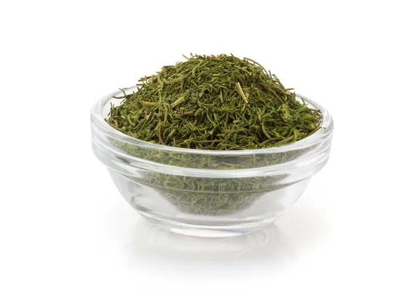 Dried dill in bowl — Stock Photo, Image