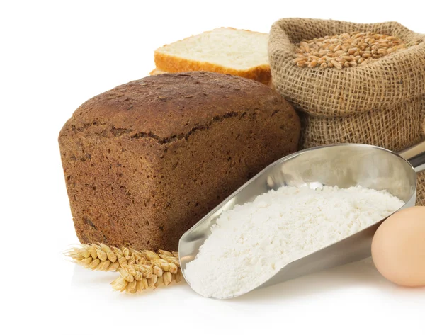 Fresh bread on white — Stock Photo, Image