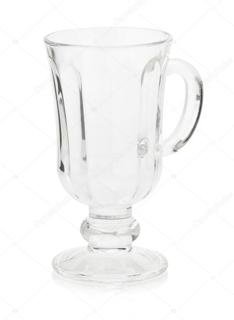empty glass cup on white