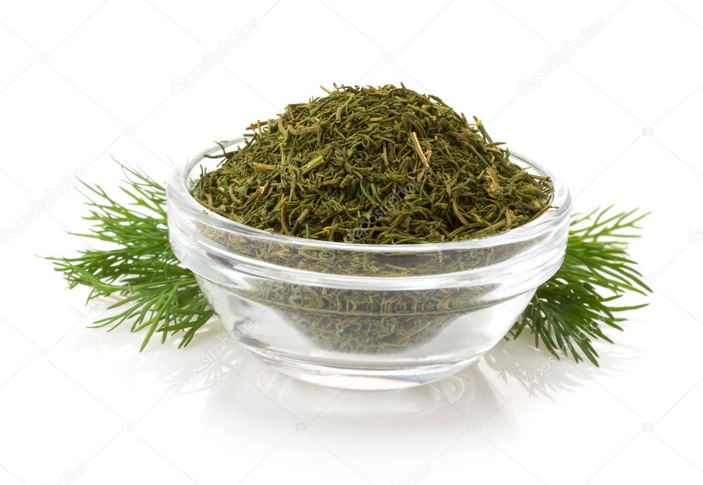 dried dill in bowl
