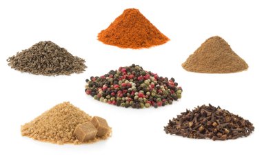 baharat beyaz zemin üzerine