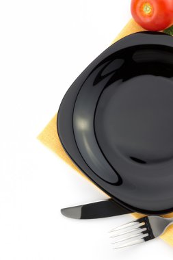 plaka, bıçak ve çatal beyaz