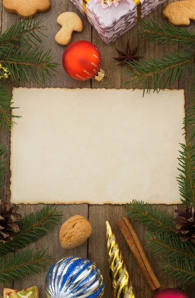 Vánoční dekorace na dřevo — Stock fotografie