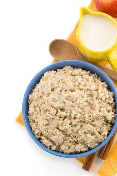 Plate of oatmeal isolated — Stock Photo, Image