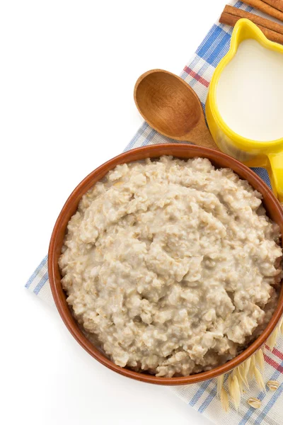 Plate of oatmeal isolated — Stock Photo, Image