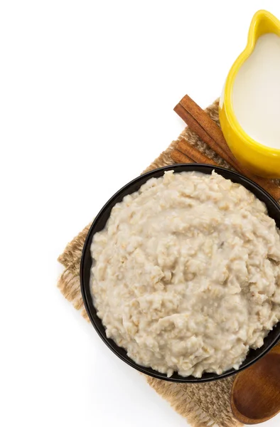 Plate of oatmeal isolated — Stock Photo, Image