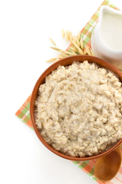 Plate of oatmeal isolated — Stock Photo, Image