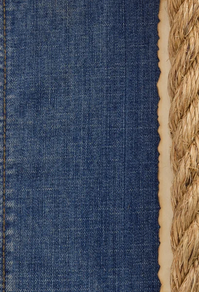 Lodní lana na džíny — Stock fotografie
