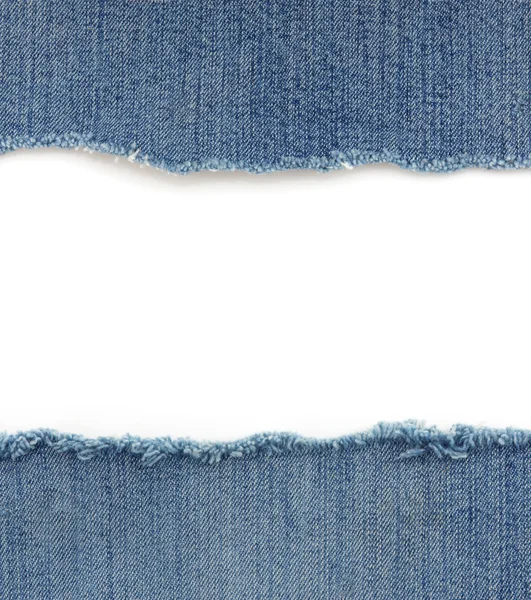 Jeans blu su bianco — Foto Stock