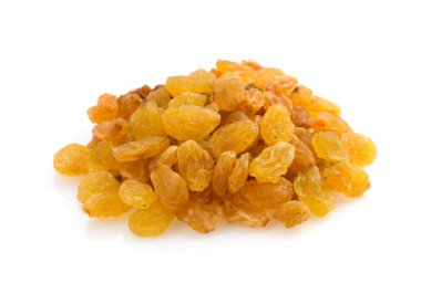 Beyaz arkaplanda kuru üzüm