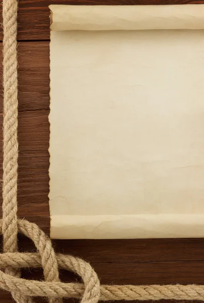 コード、ロープ、古いヴィンテージ紙 — ストック写真