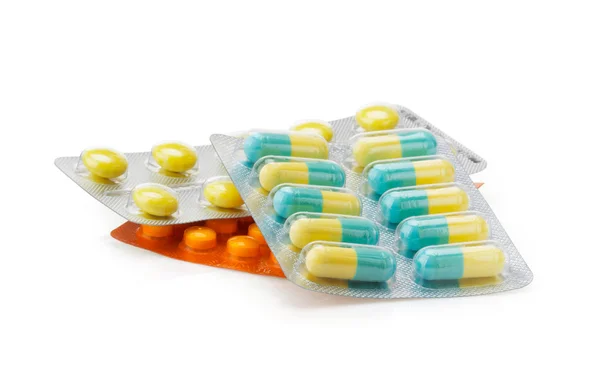 Pack of pills on white — Stock Photo, Image