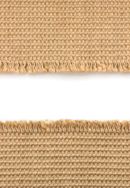 Säckväv hessian säckväv på vit — Stockfoto