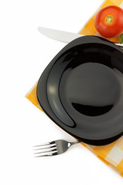 plaka, bıçak ve çatal beyaz