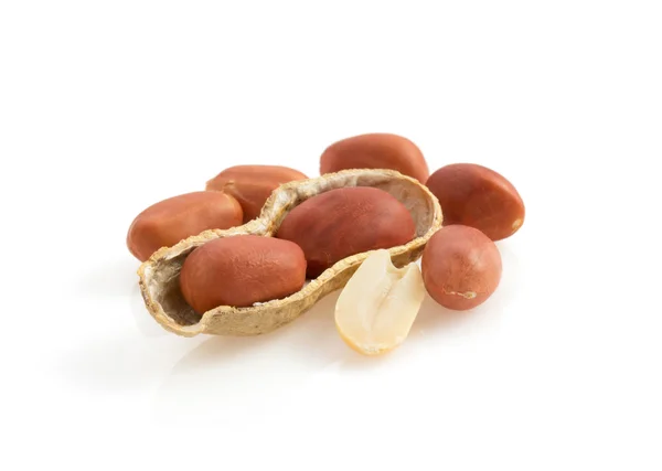 Nuts peanuts on white — Stock Photo, Image