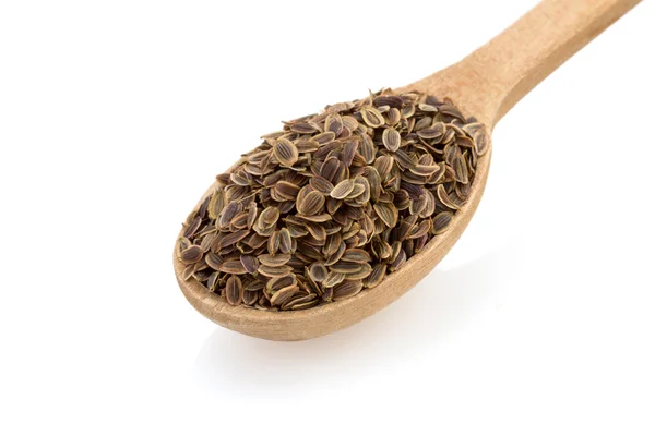 Cumin seeds in spoon on white — Stock Photo, Image