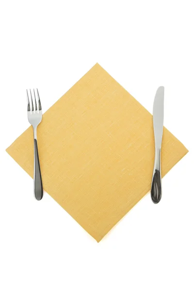 Knife and fork on white — Stock Photo, Image