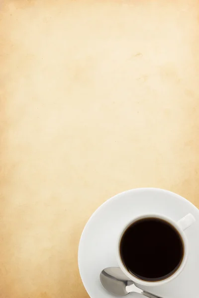 Tazza di caffè e pergamena — Foto Stock