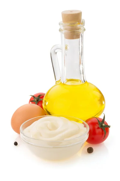 Salsa de mayonesa sobre fondo blanco —  Fotos de Stock