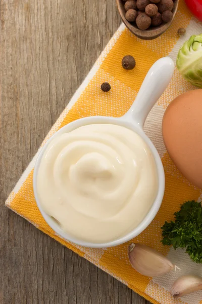 Mayonnaise sauce in bowl — Stock Photo, Image