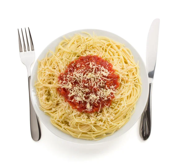 Nudeln Spaghetti Makkaroni auf Weiß — Stockfoto