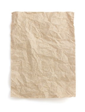 buruşuk bir not kağıdına beyaz 