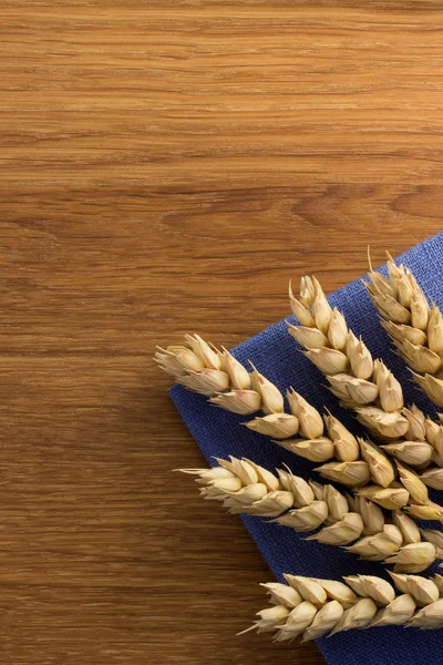 Spighe di grano su legno — Foto Stock