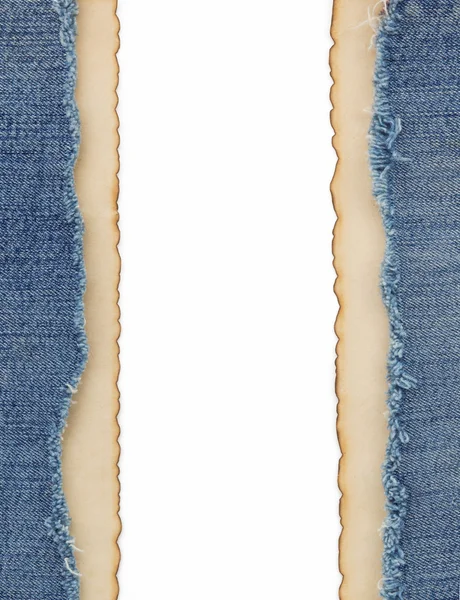 Jeans azul e papel velho — Fotografia de Stock